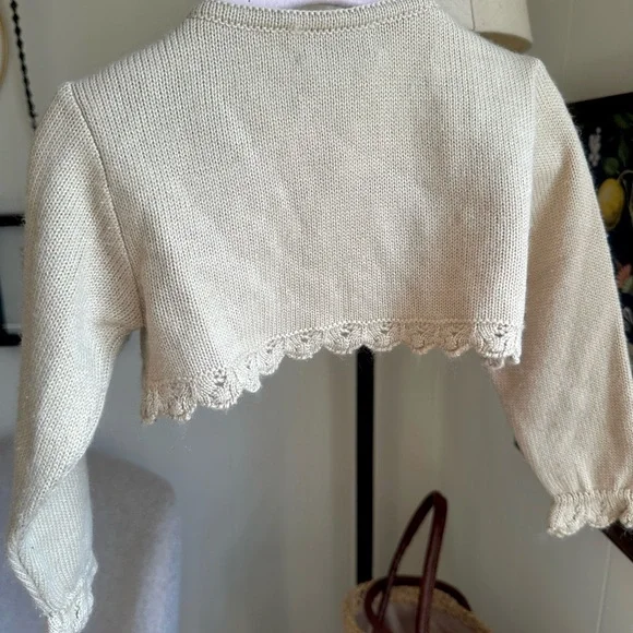 Kids Beige Knit Bolero Jacket - Picture 4 of 4